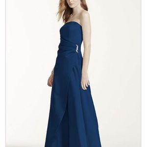 David’s Bridal Deep Brown Satin Gown